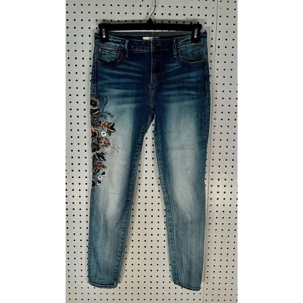 Driftwood embroidered denim jeans